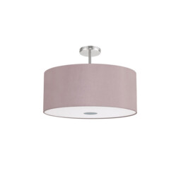 Baymont Polished Chrome 5 Light E27 Drop Flush With 60cm x 22cm Dual Faux Silk Shade, Taupe/Halo Gold - thumbnail 5