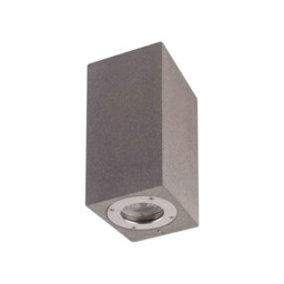 Levi Rectangular Wall Lamp, 2 x GU10 (Max 12W), IP65, Grey Concrete, 2yrs Warranty - thumbnail 3