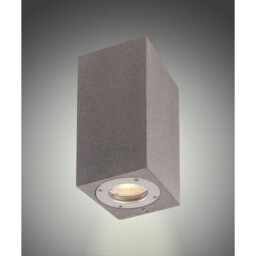 Levi Rectangular Wall Lamp, 2 x GU10 (Max 12W), IP65, Grey Concrete, 2yrs Warranty - thumbnail 2