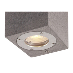 Levi Rectangular Wall Lamp, 2 x GU10 (Max 12W), IP65, Grey Concrete, 2yrs Warranty - thumbnail 5