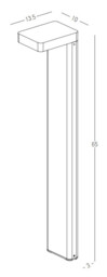 Zambelis Outdoor Bollard Graphite LED 3000K IP54 9W - thumbnail 3