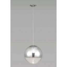 Miranda 40cm Ball Pendant 1 Light E27 Polished Chrome Suspension With Mirrored/Clear Glass Globe - thumbnail 2