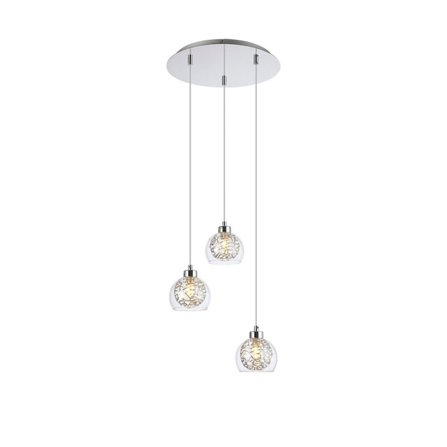 Talia Pendant Round, 3 Light G9, Polished Chrome/Silver/Clear Glass - image 1