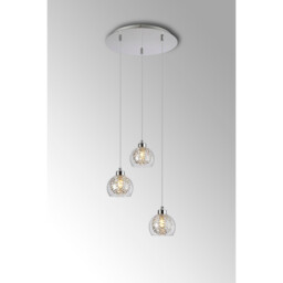 Talia Pendant Round, 3 Light G9, Polished Chrome/Silver/Clear Glass - thumbnail 2