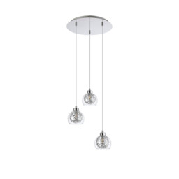 Talia Pendant Round, 3 Light G9, Polished Chrome/Silver/Clear Glass - thumbnail 3