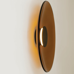 Aerisca 50cm Integrated Led Wall Lamp Black Matt-Tawny Glass LED 2700-3000K Dimmable - thumbnail 2