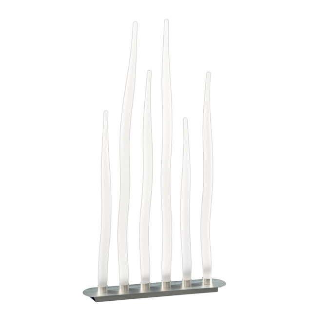 Estalacta Floor Lamp 6 Light GU10 Bar Indoor/Outdoor IP44, Silver/Opal White - image 1