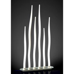 Estalacta Floor Lamp 6 Light GU10 Bar Indoor/Outdoor IP44, Silver/Opal White - thumbnail 2