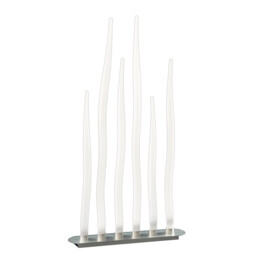 Estalacta Floor Lamp 6 Light GU10 Bar Indoor/Outdoor IP44, Silver/Opal White