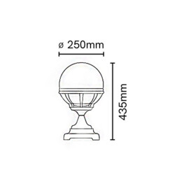 Bologna Outdoor Pedestal Light Black IP54 - thumbnail 2