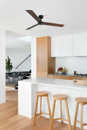 Rudder 132cm Ceiling Fan Matt Black, Walnut Blade, 3 Blade Reversible - thumbnail 3