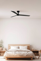 Rudder 132cm Ceiling Fan Matt Black, Walnut Blade, 3 Blade Reversible - thumbnail 2