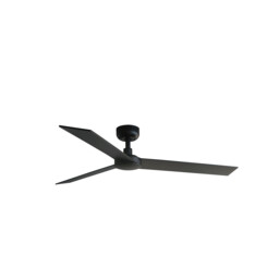 Rudder 132cm Ceiling Fan Matt Black, Walnut Blade, 3 Blade Reversible