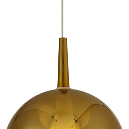 Elsa Assembly Pendant (WITHOUT PLATE) With Round Shade, 1 Light E27, Gold Glass With Frosted Inner Cone - thumbnail 3