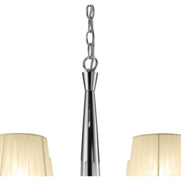 Tiffany Pendant 2 Tier 12+12 Light E14+G9, Polished Chrome With Cream Shades & Clear Crystal - thumbnail 5