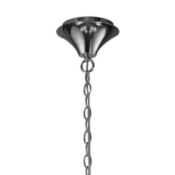 Tiffany Pendant 2 Tier 12+12 Light E14+G9, Polished Chrome With Cream Shades & Clear Crystal - thumbnail 3
