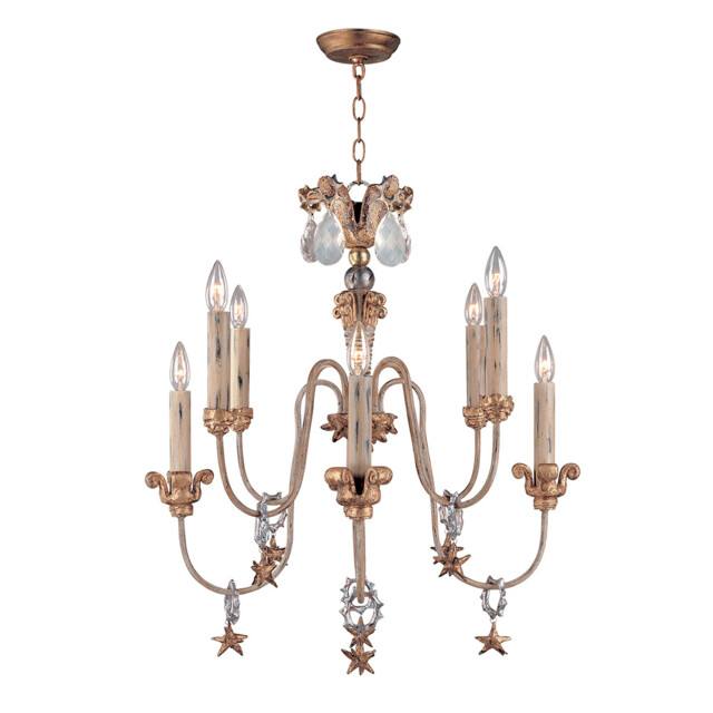 Mignon 8 Light Chandelier Gold And Silver Finish, E14 - image 1