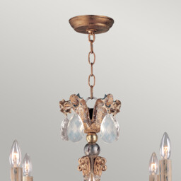 Mignon 8 Light Chandelier Gold And Silver Finish, E14 - thumbnail 3
