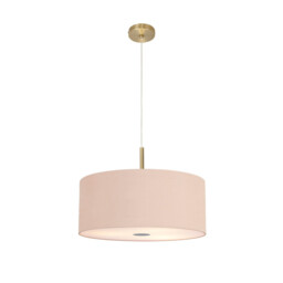 Baymont Antique Brass 5 Light E27 Single Pendant With 60cm x 22cm Dual Faux Silk Shade, Antique Gold/Ruby - thumbnail 5