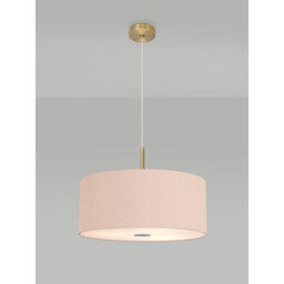 Baymont Antique Brass 5 Light E27 Single Pendant With 60cm x 22cm Dual Faux Silk Shade, Antique Gold/Ruby - thumbnail 2