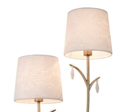 Andrea Wall Light, 2 x E14 (Max 20W), Antique Brass, White Shades, White Crystal Droplets - thumbnail 5
