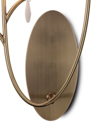 Andrea Wall Light, 2 x E14 (Max 20W), Antique Brass, White Shades, White Crystal Droplets - thumbnail 3