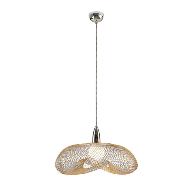 Forma Wire Frame Pendant Ceiling Light Chrome, Shiny Gold, E27 - image 1