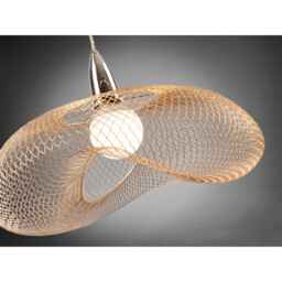 Forma Wire Frame Pendant Ceiling Light Chrome, Shiny Gold, E27 - thumbnail 5