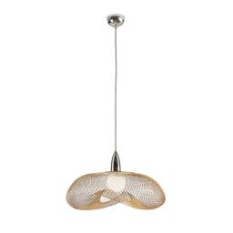 Forma Wire Frame Pendant Ceiling Light Chrome, Shiny Gold, E27 - thumbnail 1