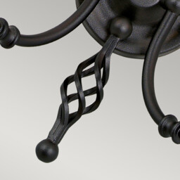Artisan 2 Light Indoor Candle Wall Light Black, E14 - thumbnail 3