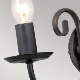 Artisan 2 Light Indoor Candle Wall Light Black, E14 - thumbnail 5