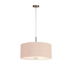 Baymont Satin Nickel 5 Light E27 Single Pendant With 60cm x 22cm Dual Faux Silk Shade, Antique Gold/Ruby - thumbnail 5