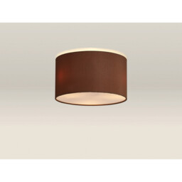 Baymont White 3 Light E27 Flush With 30cm x 17cm Dual Faux Silk Shade Raw Cocoa/Grecian Bronze - thumbnail 2