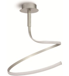 Nur Semi Flush Ceiling 30W LED 3000K, 2400lm, Dimmable Silver, Frosted Acrylic, Polished Chrome - thumbnail 3