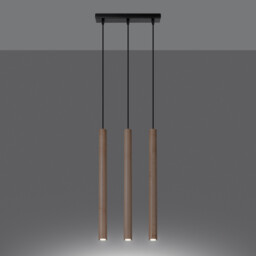 Pastelo Modern Bar Pendant Ceiling Light Wood 3x G9 - thumbnail 3