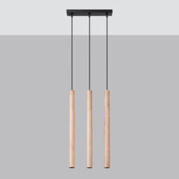 Pastelo Modern Bar Pendant Ceiling Light Wood 3x G9 - thumbnail 2