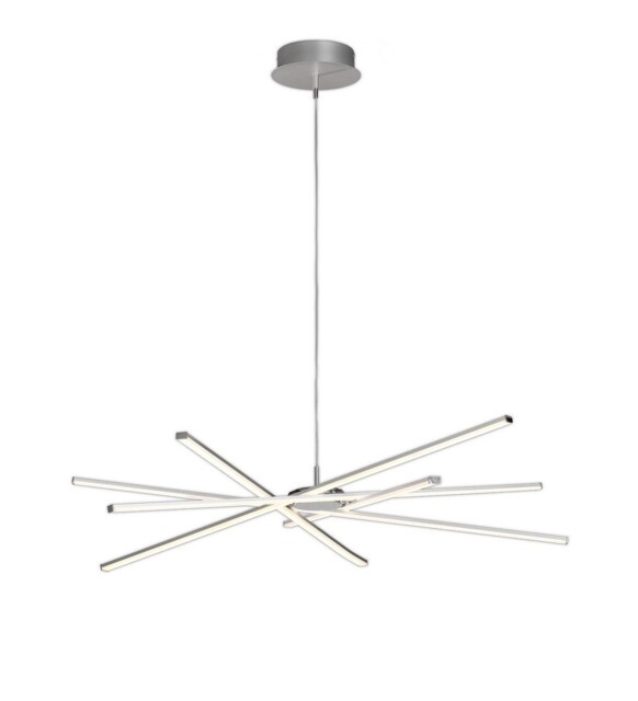 Star Ceiling Pendant 100cm Round 60W 3000K, 4800lm, Dimmable Silver, Frosted Acrylic, Polished Chrome - image 1