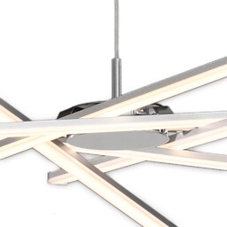 Star Ceiling Pendant 100cm Round 60W 3000K, 4800lm, Dimmable Silver, Frosted Acrylic, Polished Chrome - thumbnail 5