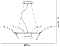 Sinclair Ceiling Pendant 9 Light Polished Chrome - thumbnail 3
