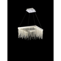 Bano Square Dimmable Pendant 29W LED, 4000K, 3400lm, Polished Chrome / Crystal Chain, 3yrs Warranty - thumbnail 2