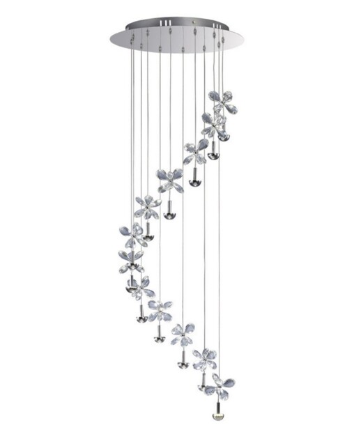 Aviva Ceiling Cluster Pendant 12 Light 4000K LED Polished Chrome, Crystal - image 1
