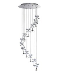 Aviva Ceiling Cluster Pendant 12 Light 4000K LED Polished Chrome, Crystal - thumbnail 1