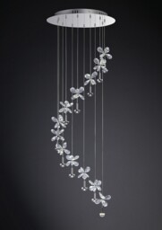 Aviva Ceiling Cluster Pendant 12 Light 4000K LED Polished Chrome, Crystal - thumbnail 2
