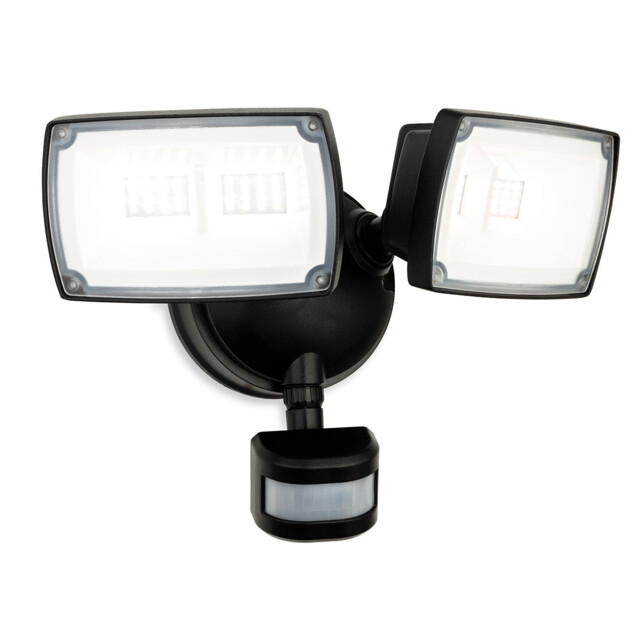 Reflex LED Security 2 Light Wall with PIR Black IP54 - image 1