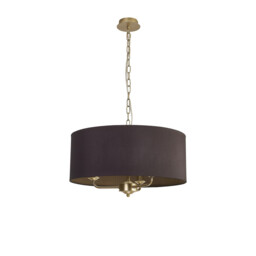 Banyan 3 Light Multi Arm Pendant With 50cm x 20cm Dual Faux Silk Fabric Shade Champagne Gold/Midnight Black - thumbnail 5