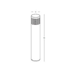 Zambelis Outdoor Bollard Graphite LED 3000K IP65 10W - thumbnail 3