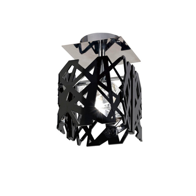 Tokio Square Ceiling 1 Light G9, Gloss Black/Polished Chrome - image 1