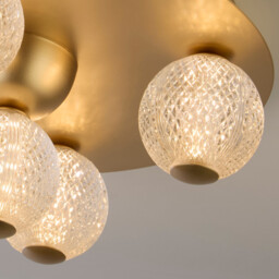 Asteroid Led Flush Light,Gold Metal with Clear Acrylic Balls - thumbnail 3
