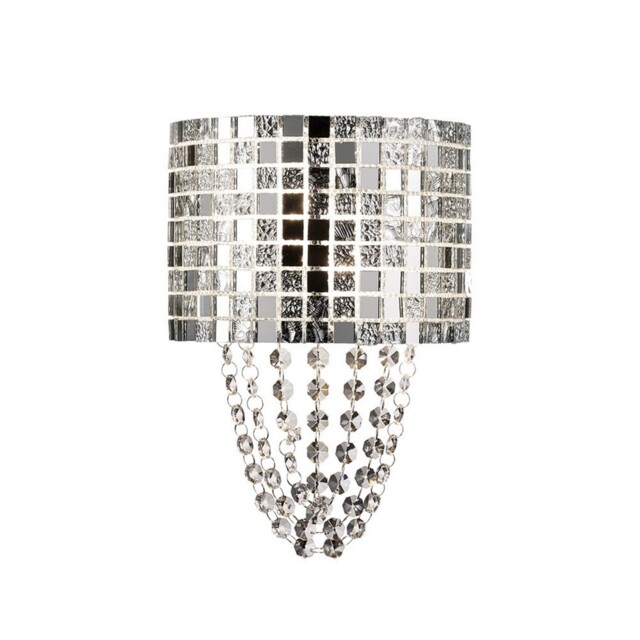 Camden Wall Lamp 2 Light G9 Polished Chrome, Mosaic Glass, Crystal - image 1