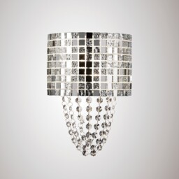 Camden Wall Lamp 2 Light G9 Polished Chrome, Mosaic Glass, Crystal - thumbnail 2